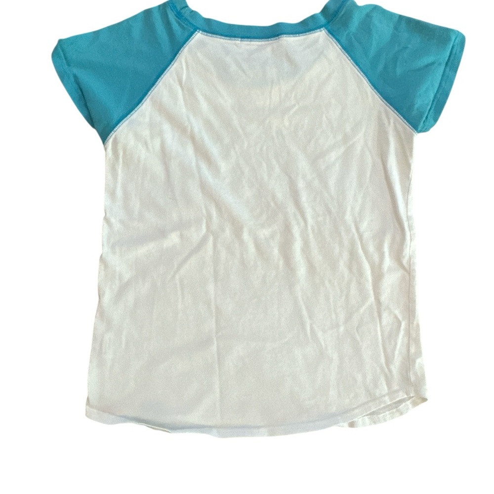Women’s Tee Shirt Bundle Deal White Tee with Teal Sleeves - Graphic Raglan Shirt - Picture 3 of 5